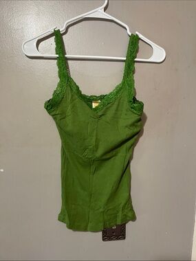 Wish Green Lace-Trim Camisole